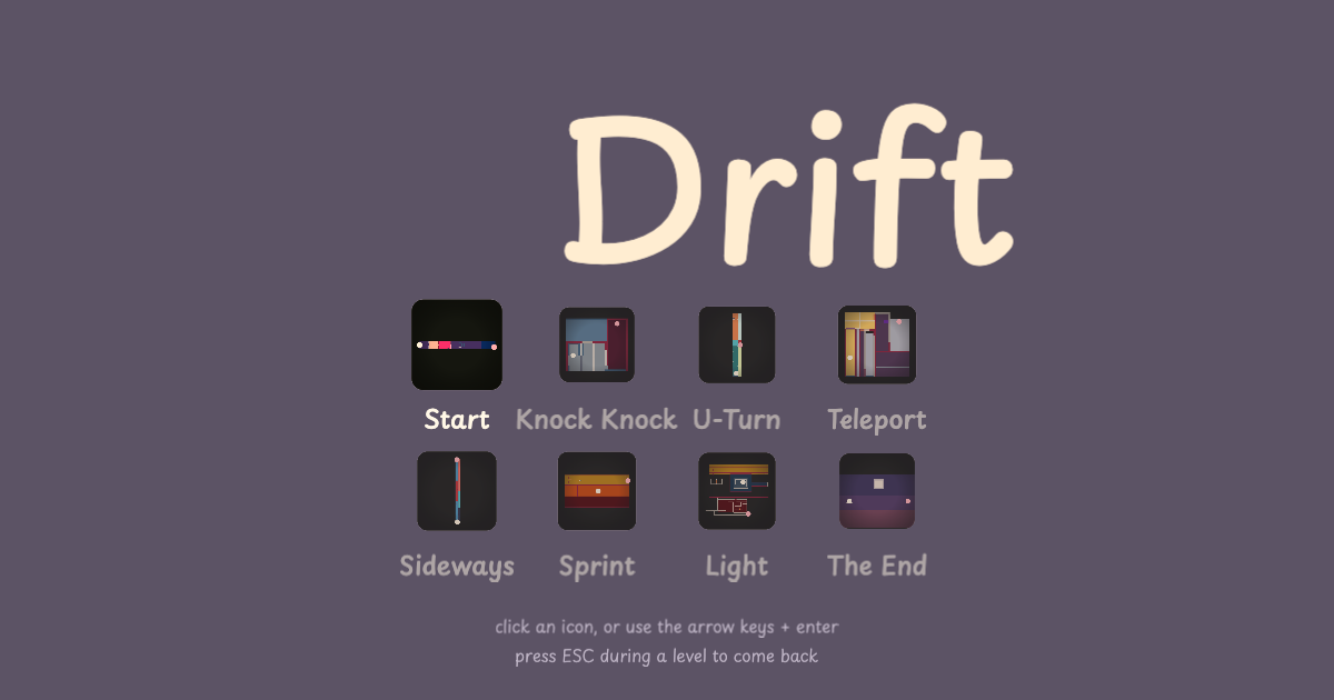 Drift gameplay captured from the official browser game page.