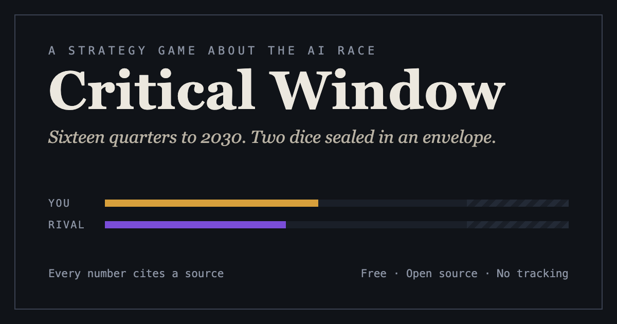 Critical Window official preview image from the creator's release page.